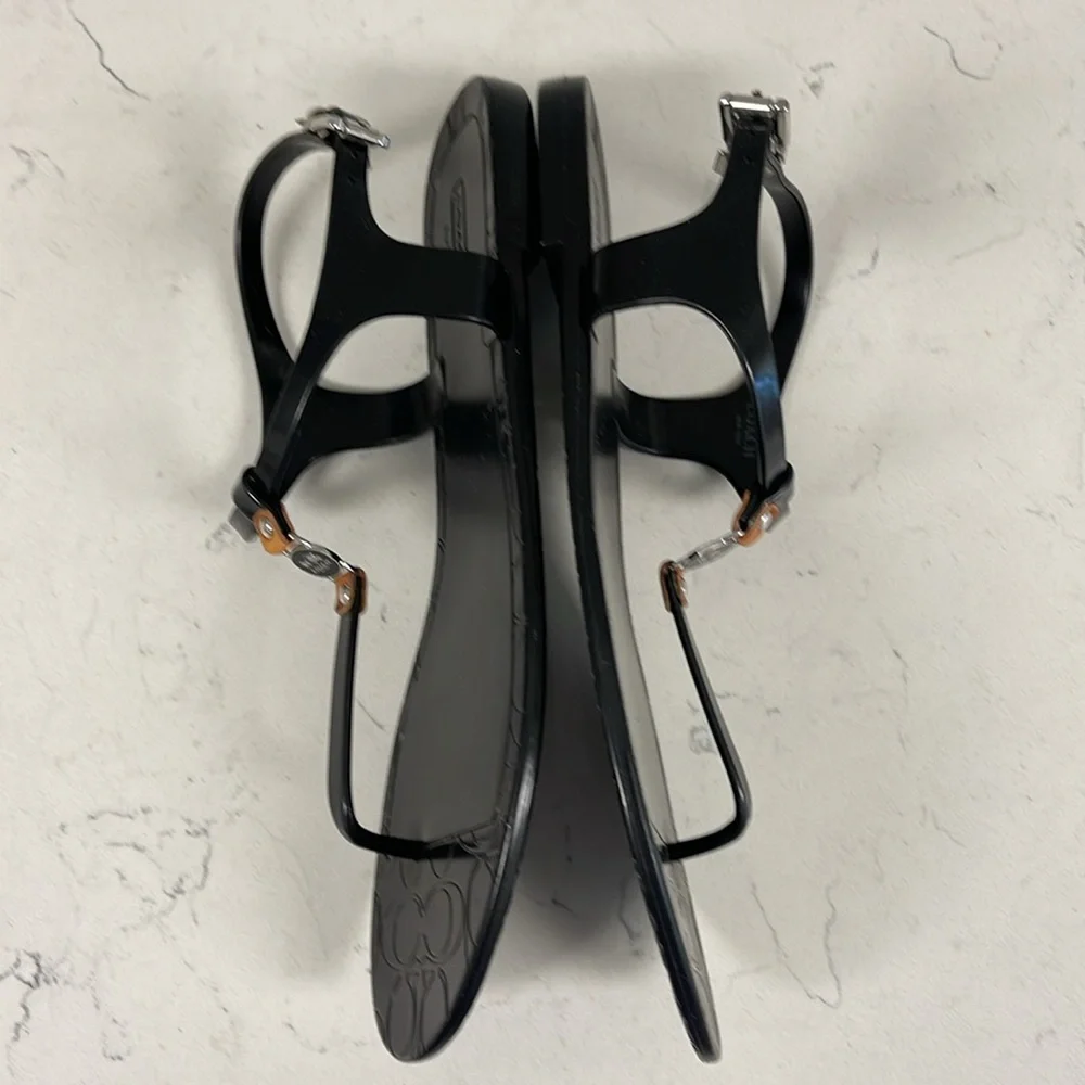 Coach Piccadilly Jelly Sandal, Black Size 10, Worn Once - Picture 11 of 16